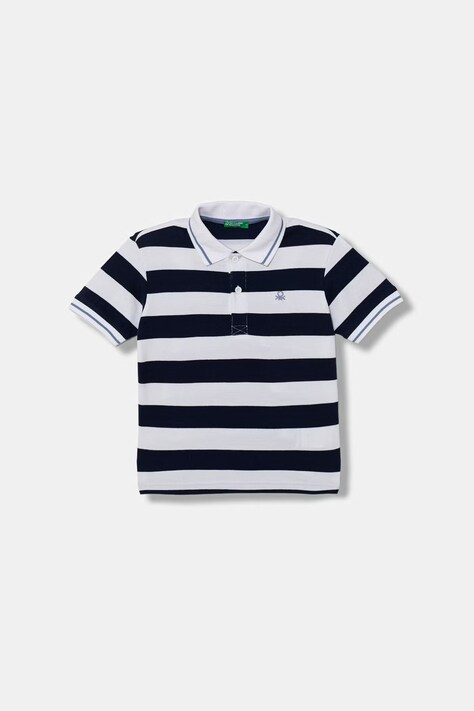 United Colors of Benetton polo dziecięce bawełniane granatowe 37JJG3012