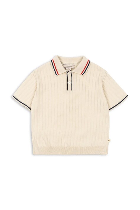 Konges Sløjd πόλο παιδικό βαμβακερό MIO KNIT POLO GOTS μπεζ KS105486
