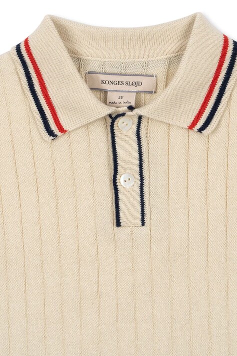 Konges Sløjd поло дитяче бавовняне MIO KNIT POLO GOTS — SS26-POB03M, бежевий — фото 3