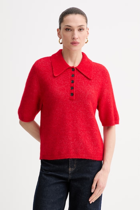 Gestuz sweter z dodatkiem wełny damskie kolor szary 10910852