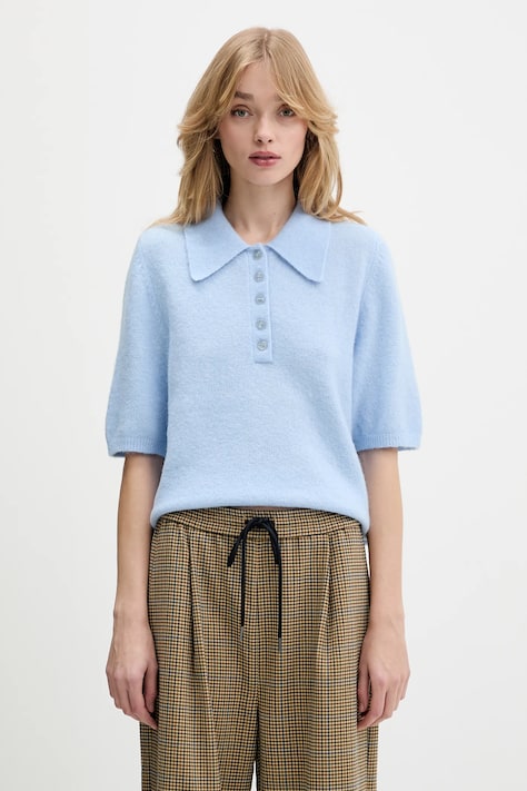 Gestuz sweter z dodatkiem wełny damskie kolor niebieski 10910852