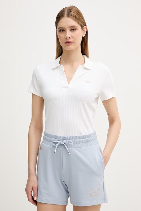 EA7 Emporio Armani polo pentru femei, cu vâscoză bej AF12654.7W000490