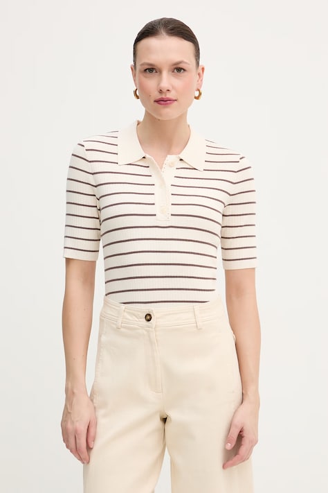 Mos Mosh polo Caliz damski kolor brązowy 176710