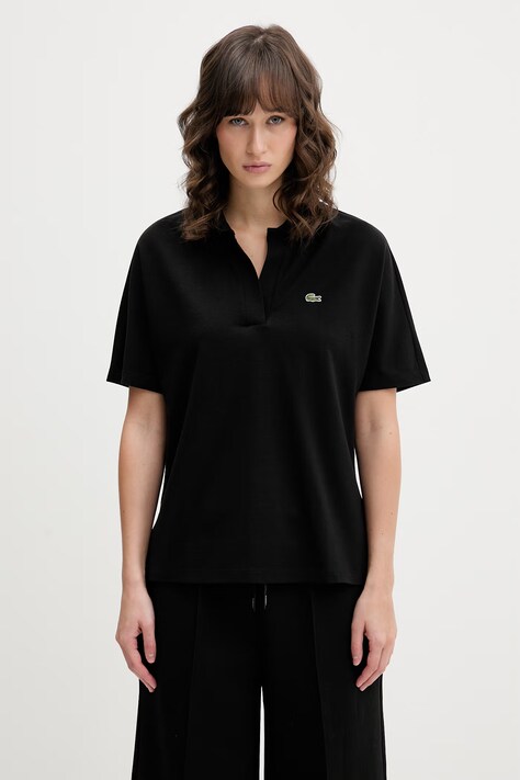 Lacoste polo damski kolor czarny PF1123