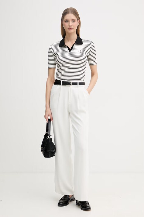 Calvin Klein Jeans polo damskie beżowe LV047F835G