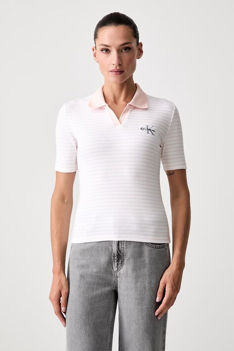 Calvin Klein Jeans polo damskie beżowe LV047F835G