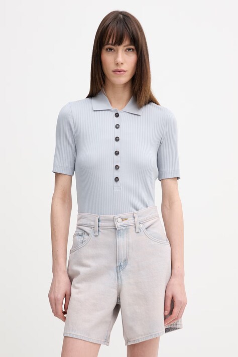 Marc O'Polo polo damski kolor szary 5000013268