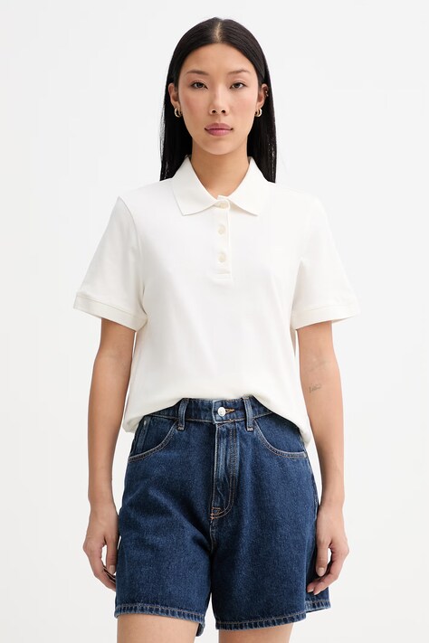 Marc O'Polo polo dámské bavlněné s elastanem béžové 5000013269