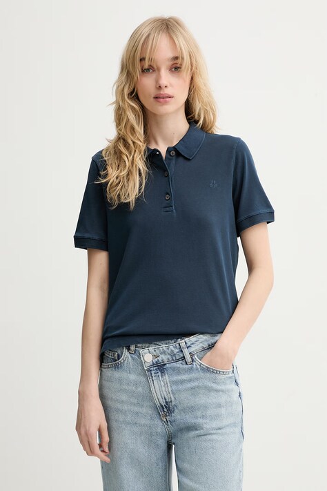 Marc O'Polo polo damskie bawełniane z elastanem granatowe 5000013269