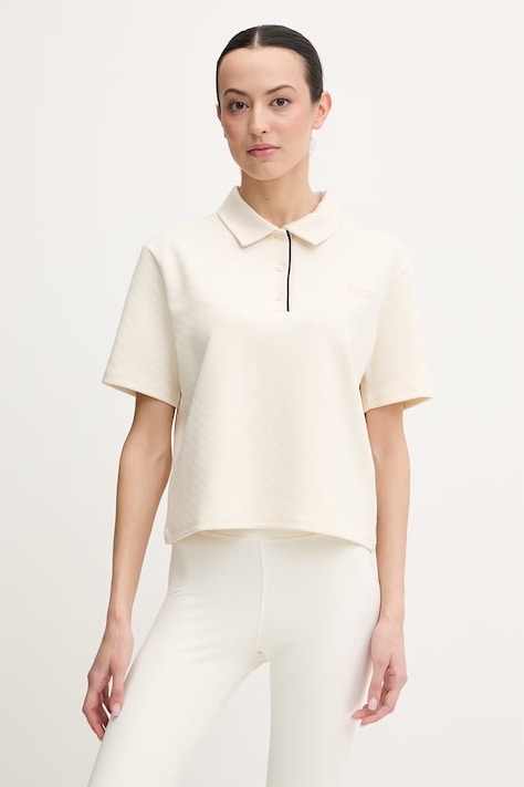 Polo tričko Guess CLARA dámské, béžová barva, V6GP12 K3044