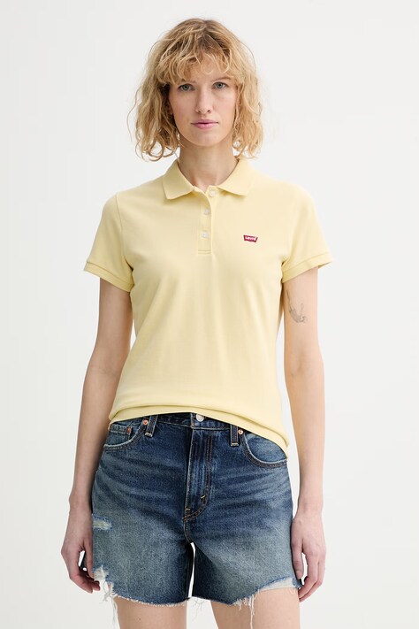 Levi's polo LEVIS HM POLO damski kolor żółty 52599-0091