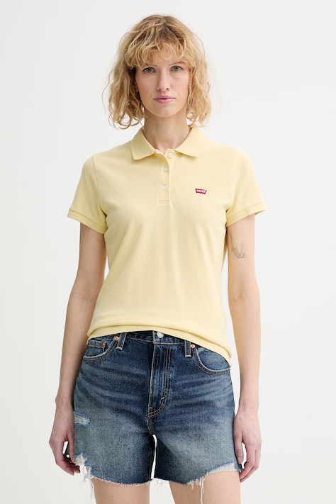 Levi's polo LEVIS HM POLO damski kolor żółty 52599-0091