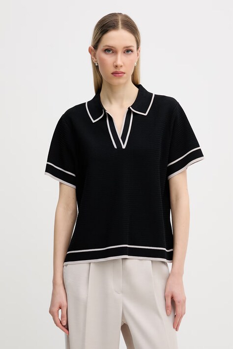 Marc Aurel polo damskie z wiskozą czarne 8339A11114