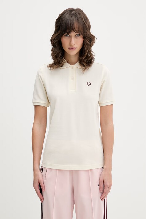 Fred Perry polo bawełniane damski kolor beżowy G6000
