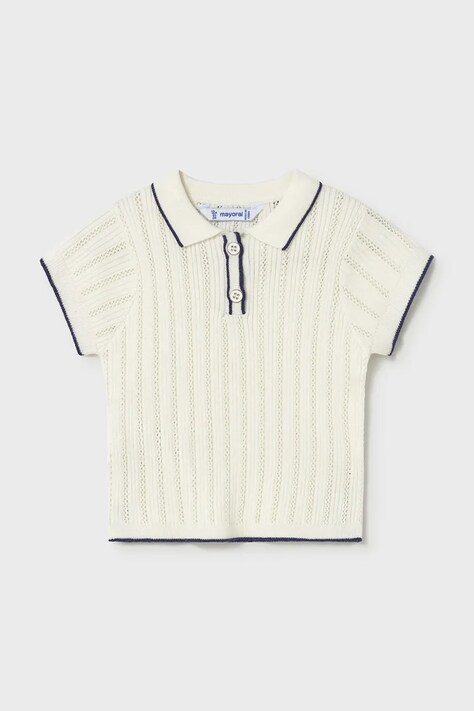 Детское поло Mayoral цвет белый с воротником 1104