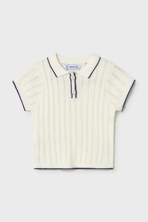 Детское поло Mayoral цвет белый с воротником 1104