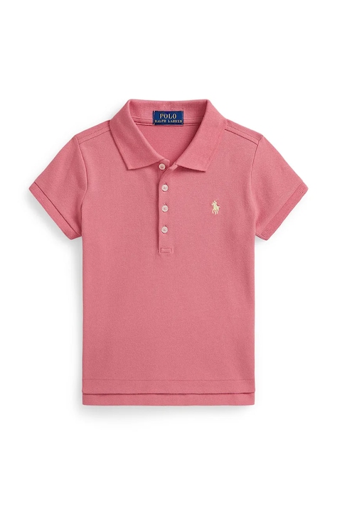 Dětské polo tričko Polo Ralph Lauren růžová barva, s límečkem, 312698589512
