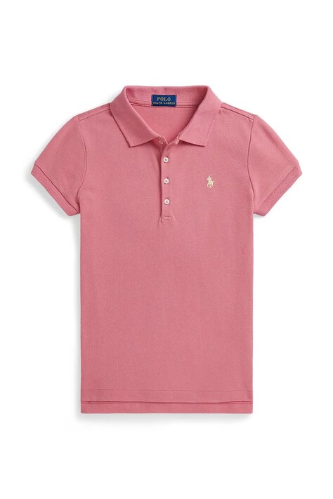 Polo Ralph Lauren polo dziecięce kolor różowy z kołnierzykiem 313698589500