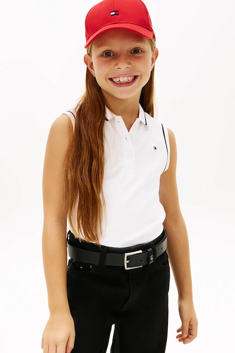 Tommy Hilfiger polo dziecięce bawełniane białe KG0KG08432