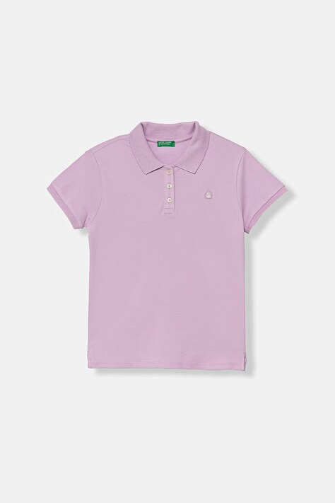 United Colors of Benetton polo dziecięce bawełniane z elastanem fioletowe 3WG9C300O