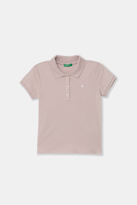United Colors of Benetton polo tričko detské bavlnené s elastanom ružové 3WG9G300A