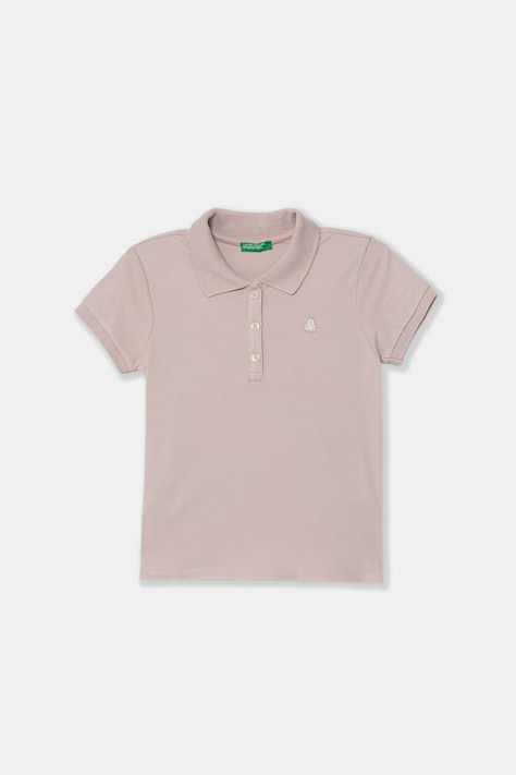 United Colors of Benetton polo dziecięce bawełniane z elastanem różowe 3WG9G300A