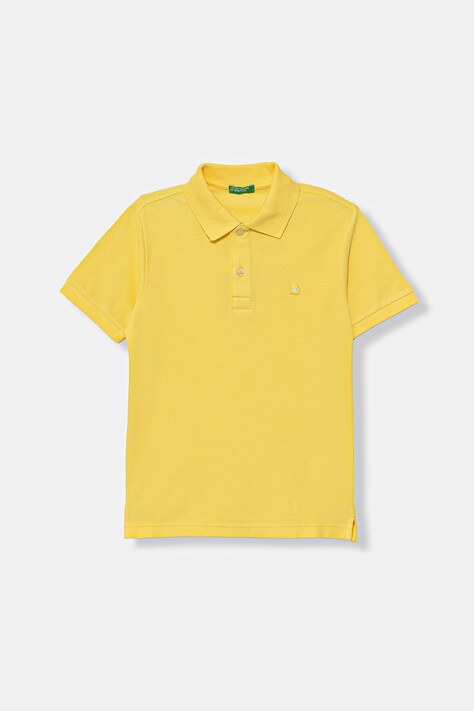United Colors of Benetton polo dziecięce bawełniane żółte 3089C300Q