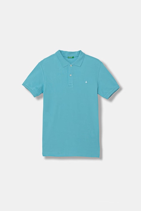 United Colors of Benetton polo dziecięce bawełniane niebieskie 3089C300Q
