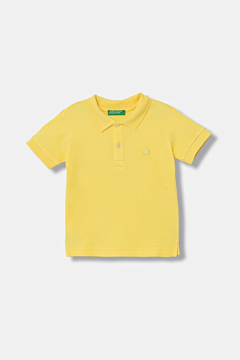 United Colors of Benetton polo dziecięce bawełniane żółte 3089G3008