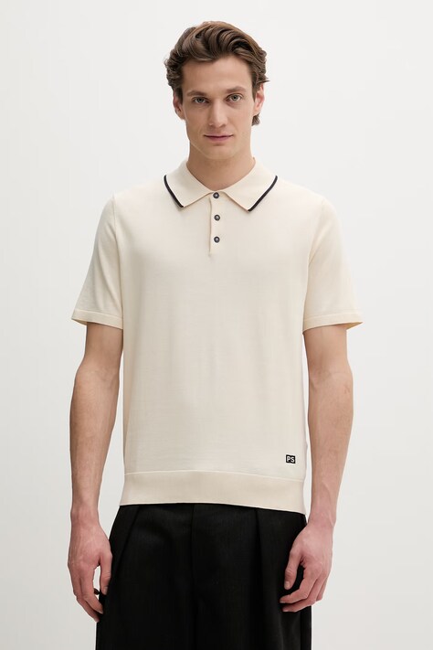 PS Paul Smith polo męskie bawełniane beżowe M2R-818Z-V22594