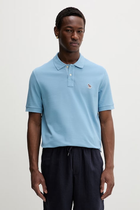 PS Paul Smith polo męskie bawełniane niebieskie M2R-183KZ-V20067