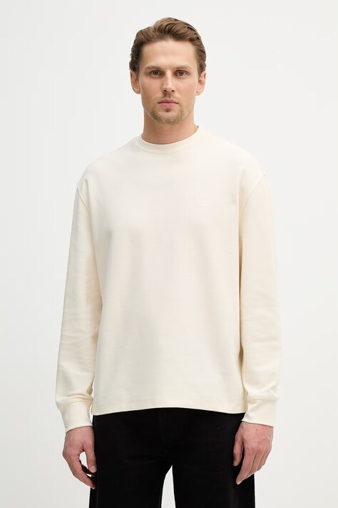 Guess bluza męskie kolor beżowy gładka M6RP07 KD231