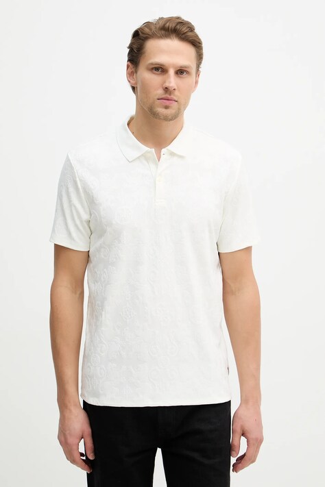 Polo majica Guess boja: bež, s uzorkom, M6RP25 KCFE2