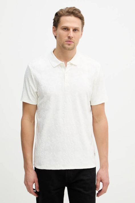 Guess polo męski kolor beżowy wzorzysty M6RP25 KCFE2