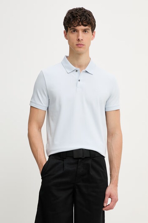 Calvin Klein polo męskie z bawełną niebieskie LV04LC254G