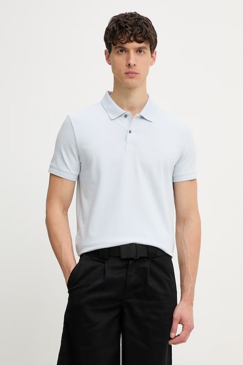 Calvin Klein polo męskie z bawełną niebieskie LV04LC254G