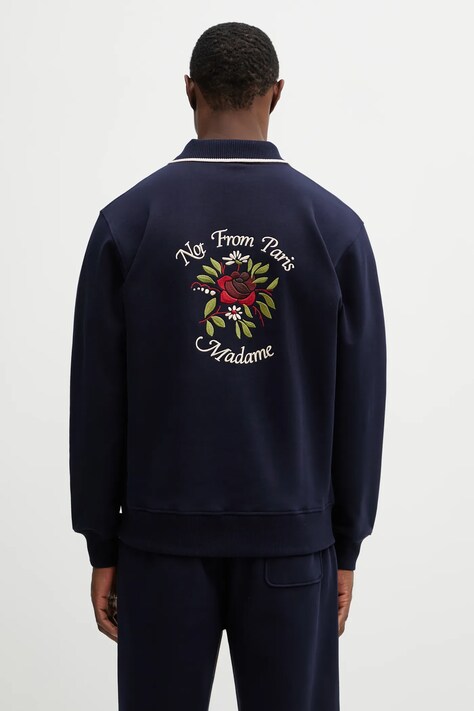 Drôle de Monsieur bluza bawełniana Slogan Rose męskie kolor granatowy z aplikacją J.PL162.CO127.NY