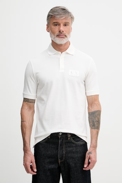 Armani Exchange polo majica za muškarce od pamuka bijela XM002231 AF10366