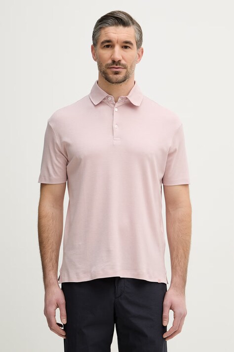 Paul&Shark polo męski kolor różowy gładki 26411253