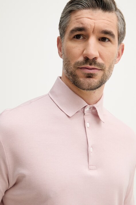 Paul&Shark polo męski kolor różowy gładki 26411253