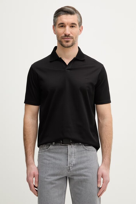 Paul&Shark polo bawełniane męski kolor czarny gładki 26411265