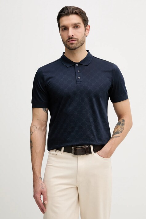Joop! polo bawełniane męski kolor granatowy wzorzysty 30100496