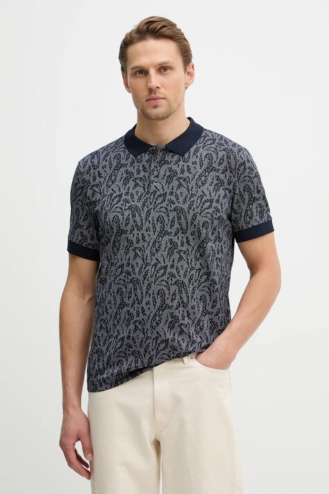 Joop! t-shirt bawełniany męski kolor granatowy wzorzysty 30100500