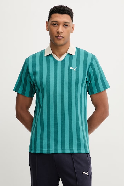 Puma polo Class Polo męski kolor zielony wzorzysty 692069