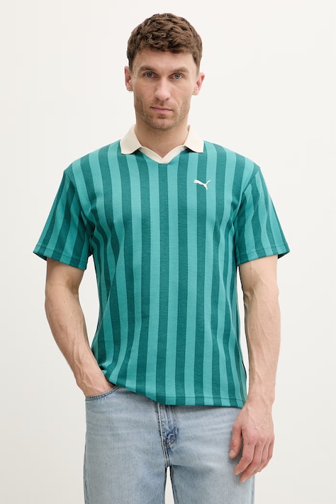 Puma tricou polo Class Polo culoarea verde, cu model, 692069