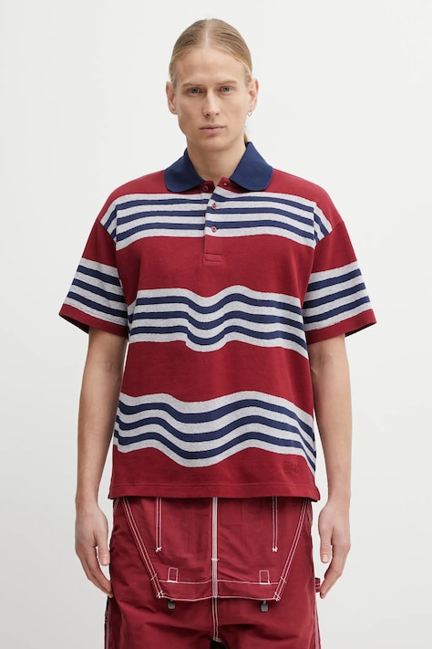 Napapijri polo de bumbac Napapijri x Martine Rose culoarea bordo, NP0A4HG9L661