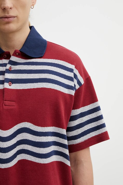 Napapijri polo bawełniane Napapijri x Martine Rose męski kolor bordowy NP0A4HG9L661