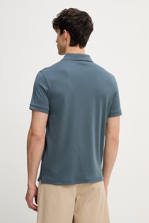 Calvin Klein polo męskie bawełniane turkusowe LV04LE255G