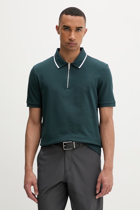 Calvin Klein polo męskie bawełniane turkusowe LV04LF214G