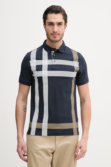 Barbour polo bawełniane Blaine męski kolor granatowy wzorzysty MML1117
